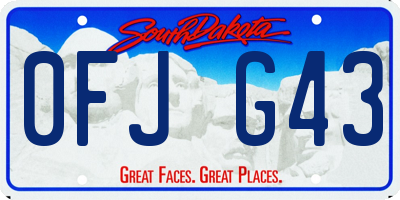 SD license plate 0FJG43