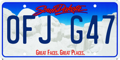SD license plate 0FJG47
