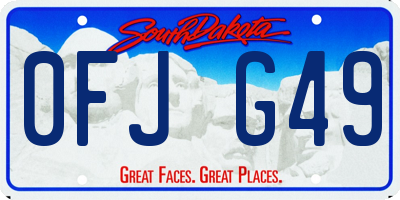 SD license plate 0FJG49