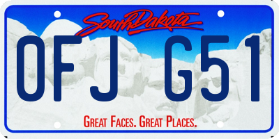 SD license plate 0FJG51