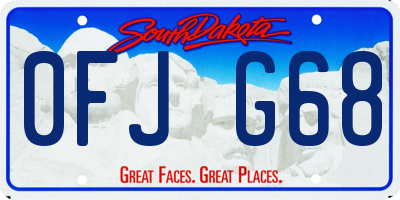 SD license plate 0FJG68