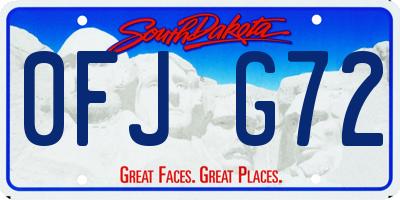 SD license plate 0FJG72