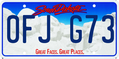 SD license plate 0FJG73