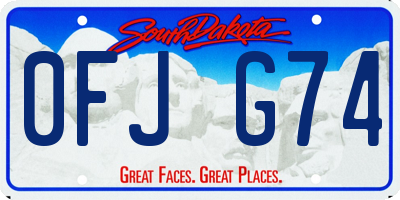 SD license plate 0FJG74