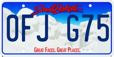 SD license plate 0FJG75