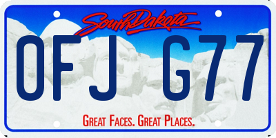 SD license plate 0FJG77