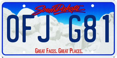 SD license plate 0FJG81
