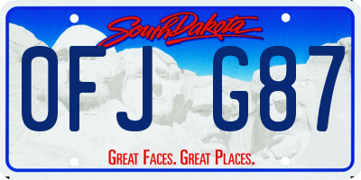 SD license plate 0FJG87