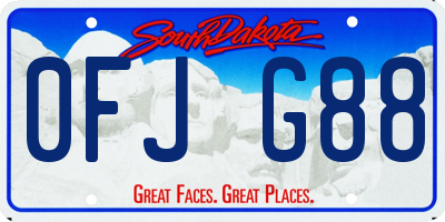 SD license plate 0FJG88