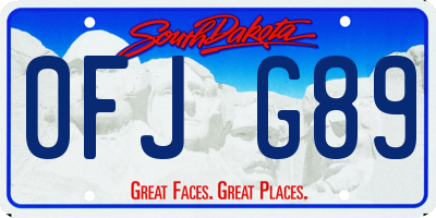 SD license plate 0FJG89