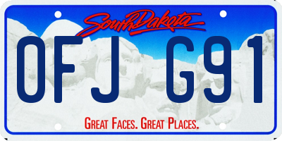 SD license plate 0FJG91