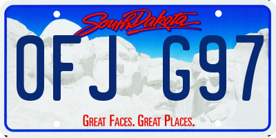 SD license plate 0FJG97