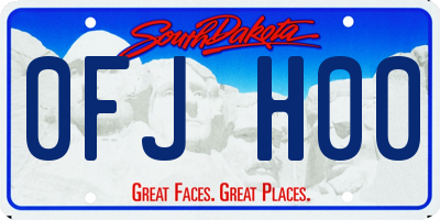 SD license plate 0FJH00