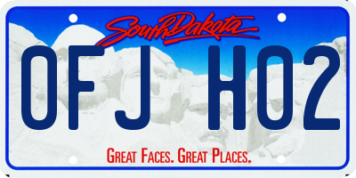SD license plate 0FJH02