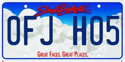 SD license plate 0FJH05