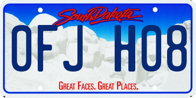 SD license plate 0FJH08