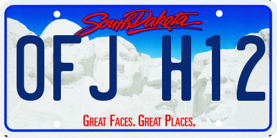 SD license plate 0FJH12