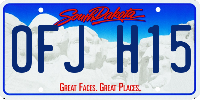 SD license plate 0FJH15