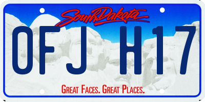 SD license plate 0FJH17