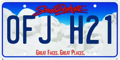 SD license plate 0FJH21