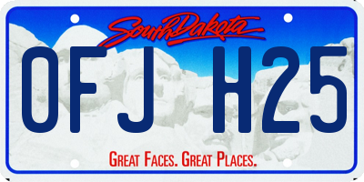 SD license plate 0FJH25