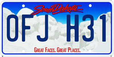 SD license plate 0FJH31