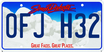 SD license plate 0FJH32