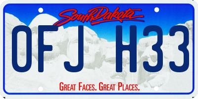 SD license plate 0FJH33