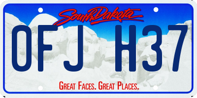 SD license plate 0FJH37