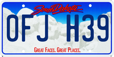 SD license plate 0FJH39