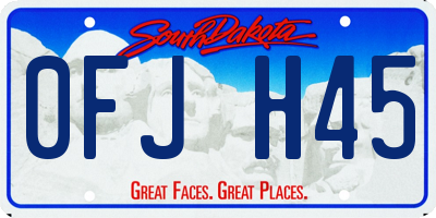 SD license plate 0FJH45