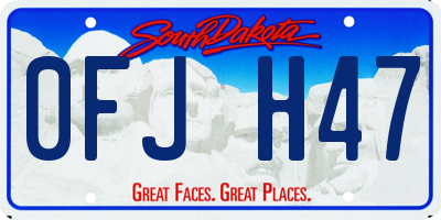 SD license plate 0FJH47