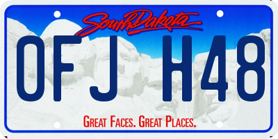 SD license plate 0FJH48