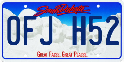 SD license plate 0FJH52