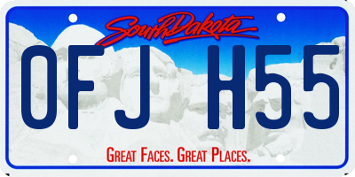 SD license plate 0FJH55