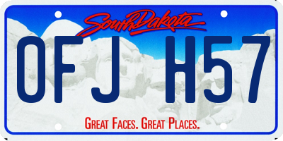 SD license plate 0FJH57