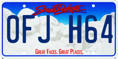 SD license plate 0FJH64