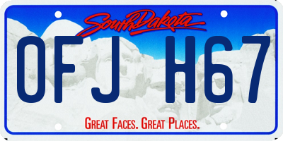 SD license plate 0FJH67