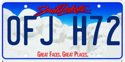 SD license plate 0FJH72