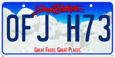 SD license plate 0FJH73