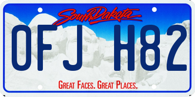 SD license plate 0FJH82
