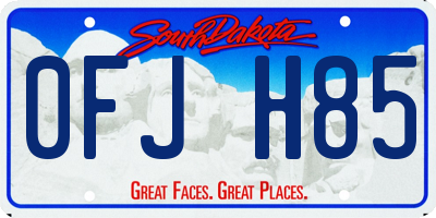 SD license plate 0FJH85