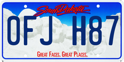 SD license plate 0FJH87
