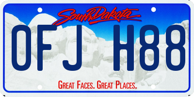 SD license plate 0FJH88