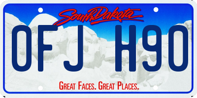 SD license plate 0FJH90