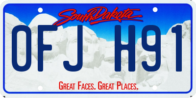 SD license plate 0FJH91