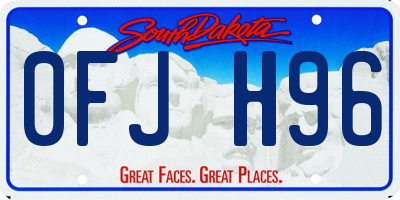 SD license plate 0FJH96