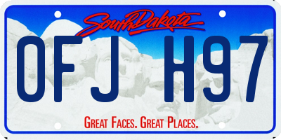 SD license plate 0FJH97