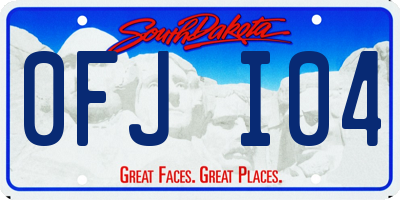 SD license plate 0FJI04