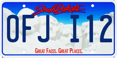 SD license plate 0FJI12